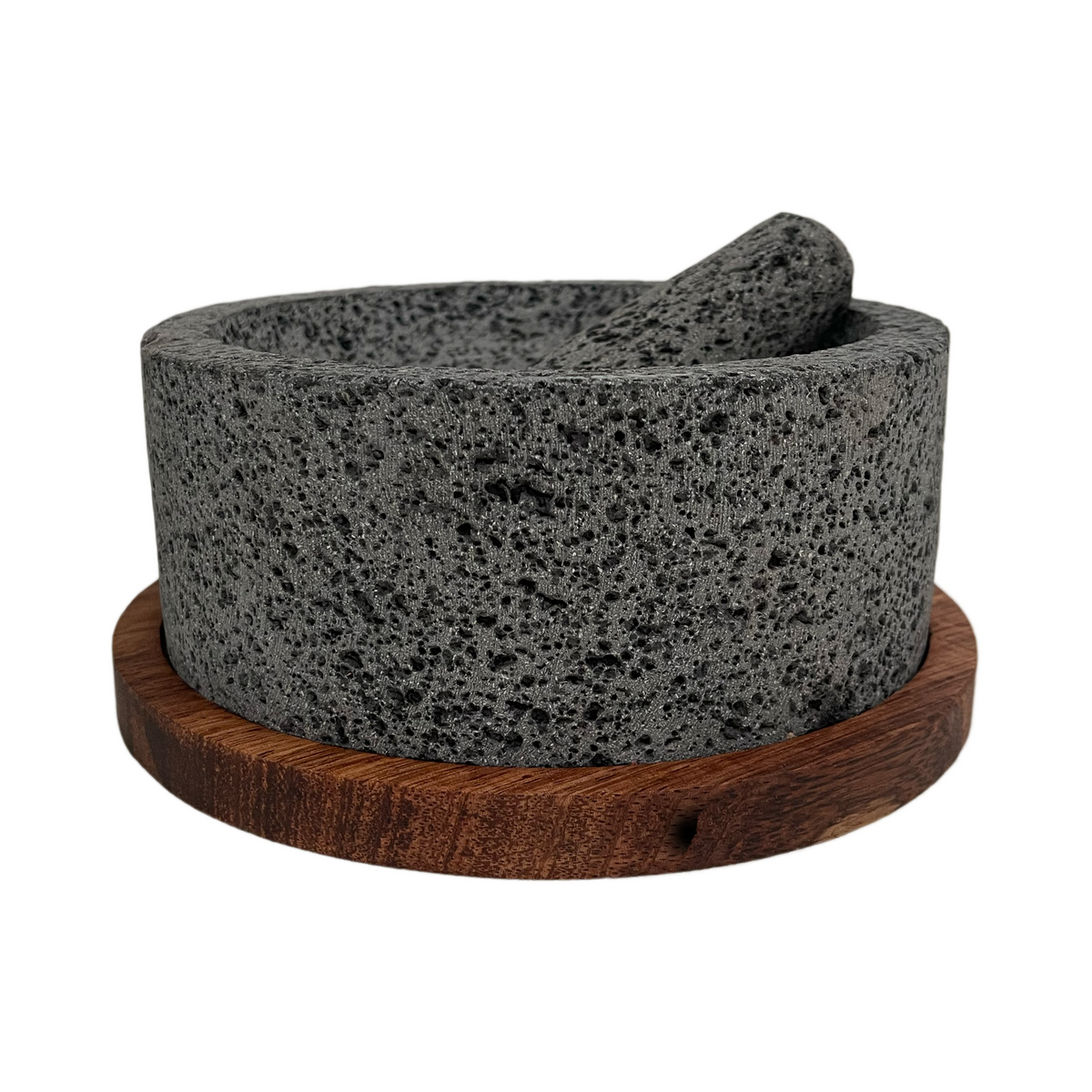 Molcajete de Piedra Volcánica con Base - Ahau 8"