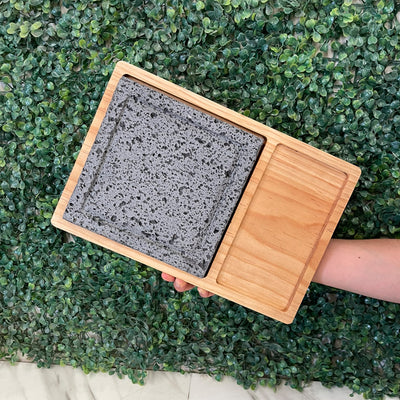 Tabla de madera | Plato Con Piedra Volcánica