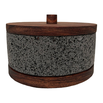 Molcajete de Piedra Volcánica con Base y Tapa - Calli 2L