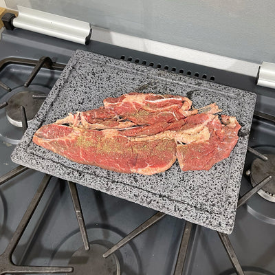 Remate- Comal | Plato Rectangular De Piedra Volcánica 35x25cm