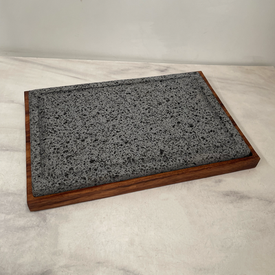 Plato de Piedra Volcánica con Base - Caxit