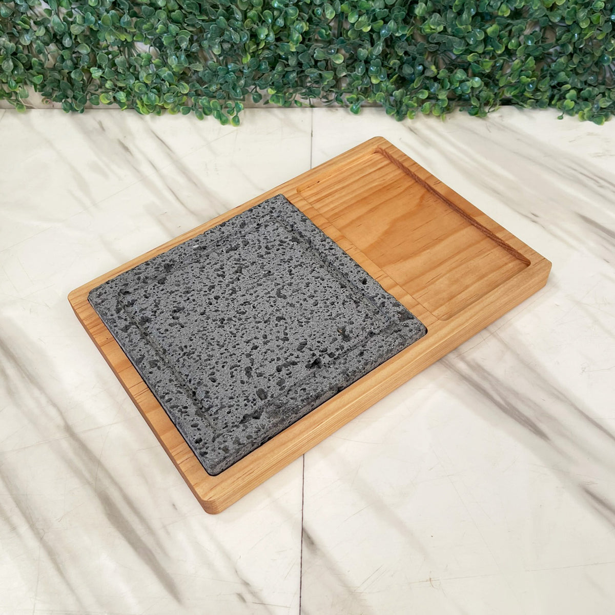 Tabla de madera | Plato Con Piedra Volcánica