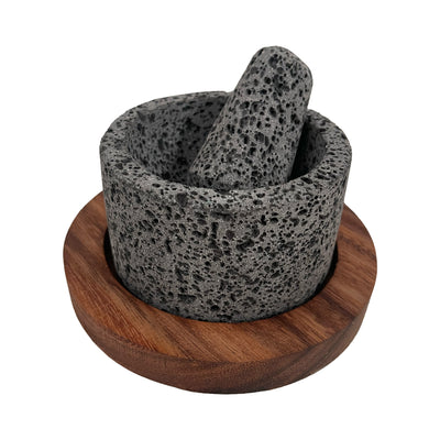 Mortero Piedra Volcánica para Especias Con Base - Calli 4" (10cms)