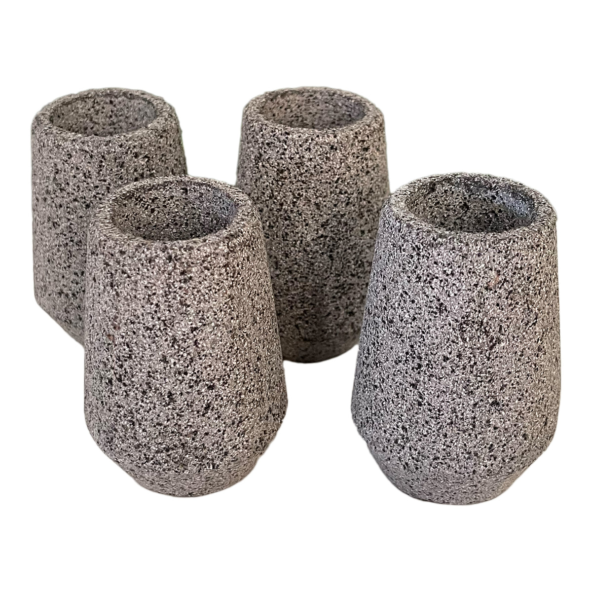 Kit De 4 Tequileros De Piedra Volcánica | Caballitos | Shots