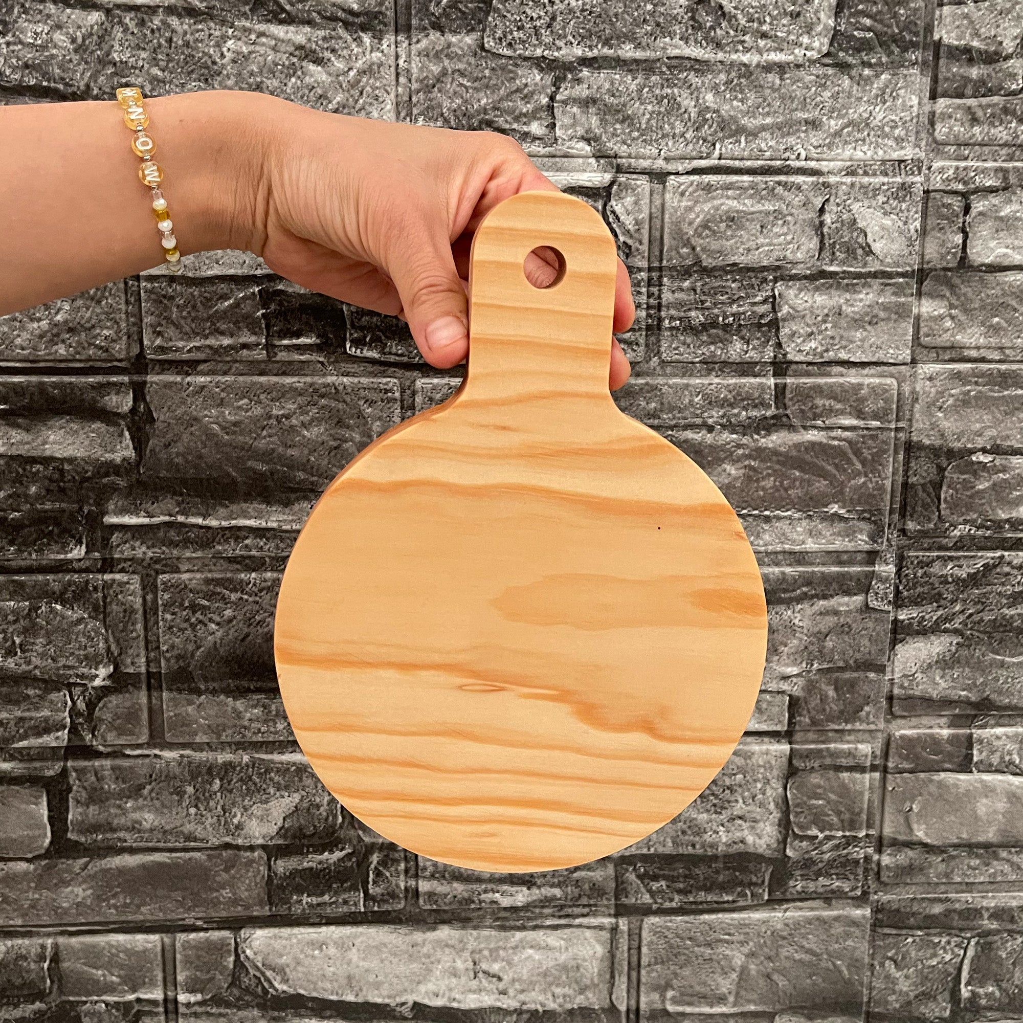 Mango Circular Mini Tabla Circular con Mango para Eventos – Wood Planks MX