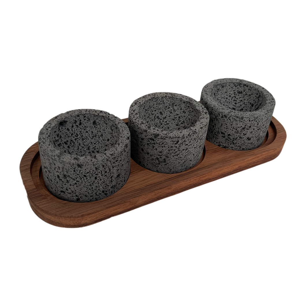 Molcajete of Volcanic Stone with Base (Large)