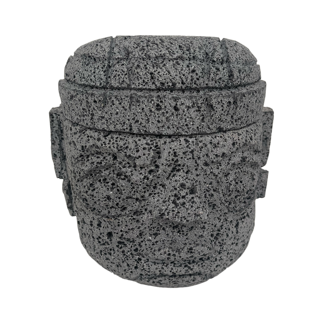 Molcajete of Volcanic Stone with Base (Large)