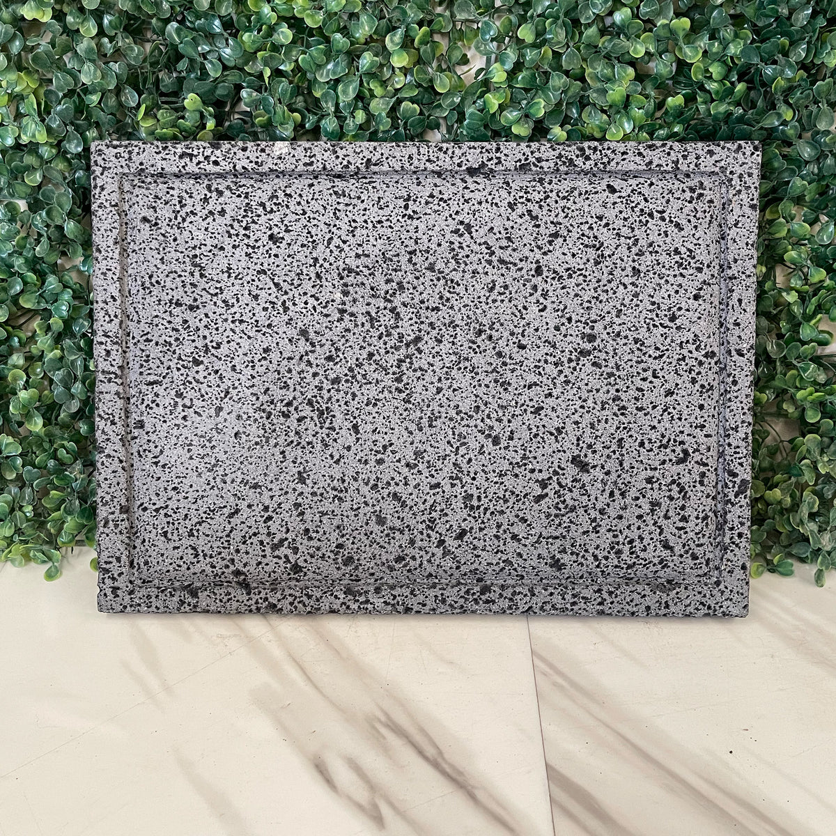 Remate- Comal | Plato Rectangular De Piedra Volcánica 35x25cm