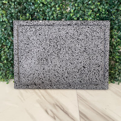 Remate- Comal | Plato Rectangular De Piedra Volcánica 35x25cm