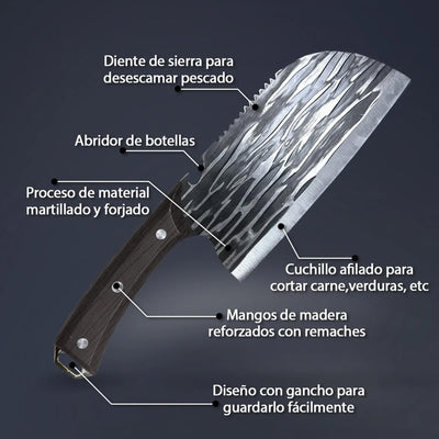 Hacha De Cocina con Sierra y Destapador