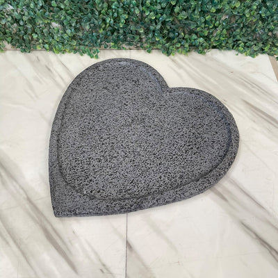 Remate- Comal | Plato Forma de Corazón De Piedra Volcánica