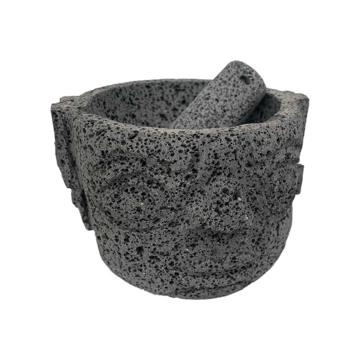 Molcajete en Forma de Cabeza Olmeca