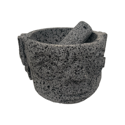 Molcajete en Forma de Cabeza Olmeca