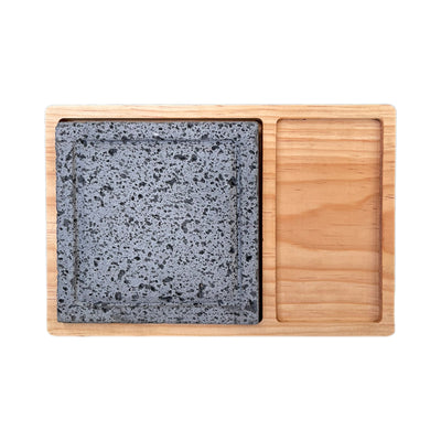 Tabla de madera | Plato Con Piedra Volcánica