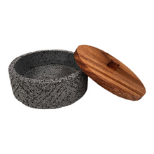 Load image in gallery viewer, Volcanic Stone Tortillero With Parota Wood Lid
