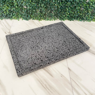 Remate- Comal | Plato Rectangular De Piedra Volcánica 35x25cm