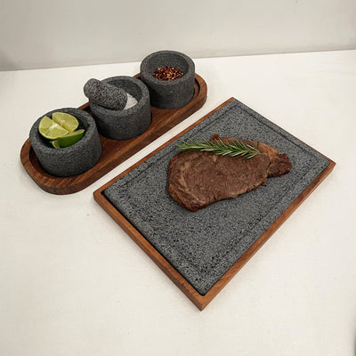 Plato de Piedra Volcánica con Base - Caxit