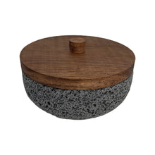 Load image in gallery viewer, Volcanic Stone Tortillero With Parota Wood Lid
