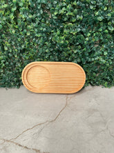 Load image in gallery viewer, Mini Charola de pino ovalada (porta velas / vasos)
