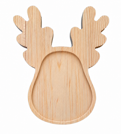 Charola de Quesos o Charcutería en Forma de Reno (Madera de Pino)