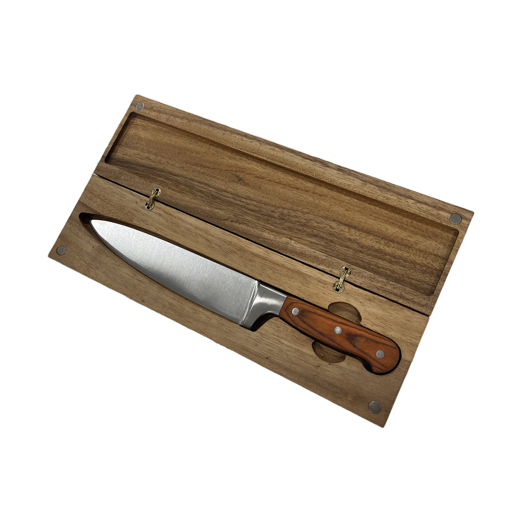Cuchillo de Chef Acero Portugués Mango de Madera con Estuche