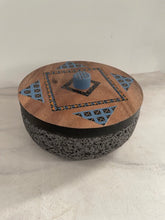 Load image in gallery viewer, Volcanic Stone Tortillero With Parota Wood Lid
