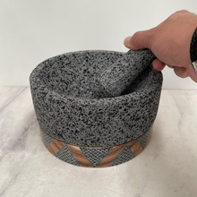 Load image in gallery viewer, Molcajete of Volcanic Stone with Base (Large)
