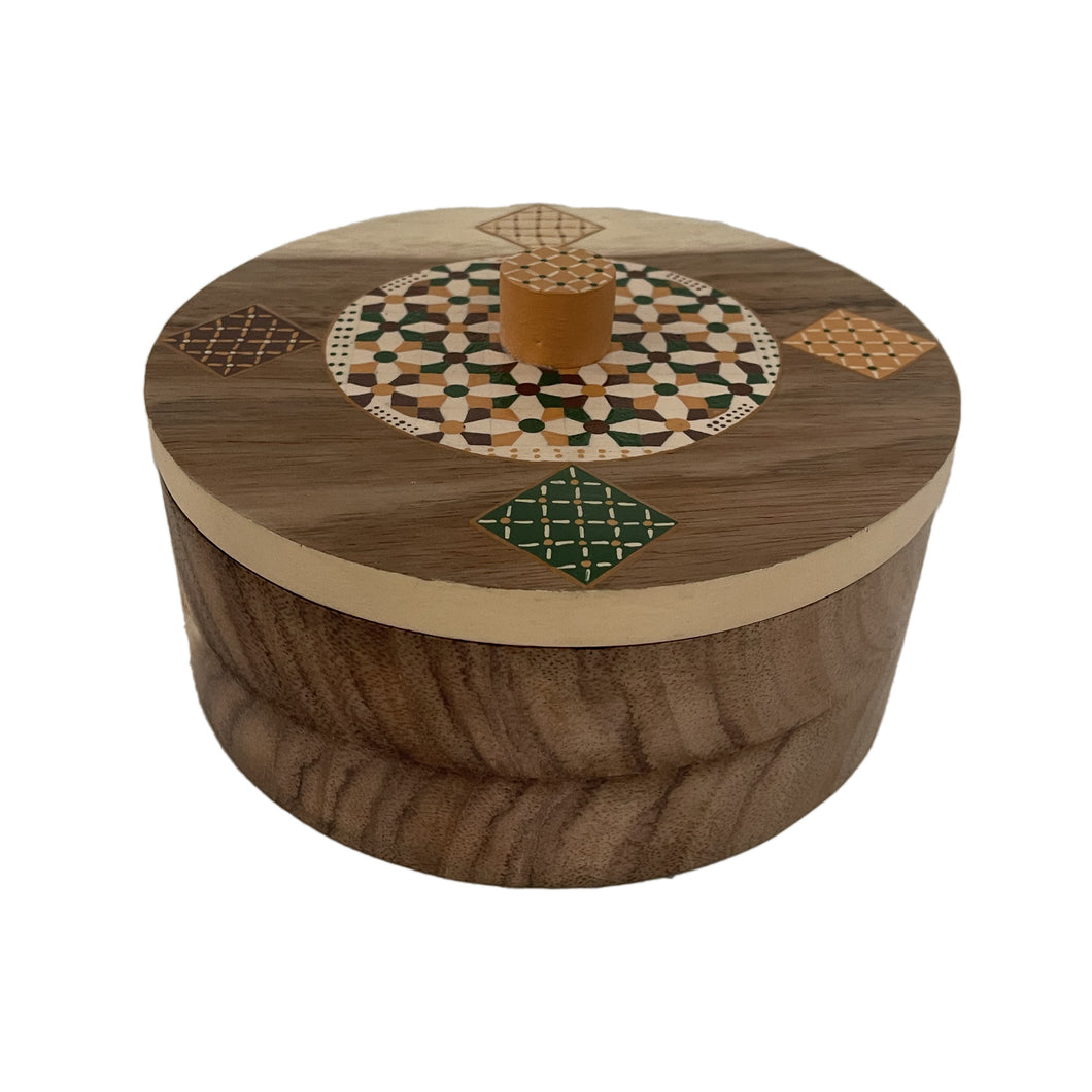 Tortillero de Madera de Parota con Tapa Pintada a Mano